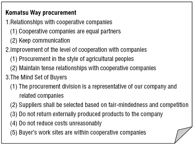 Komatsu Way procurement
